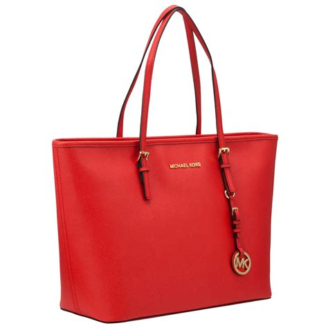 michael kors purses jet set red|Michael Kors designer tote jet set.